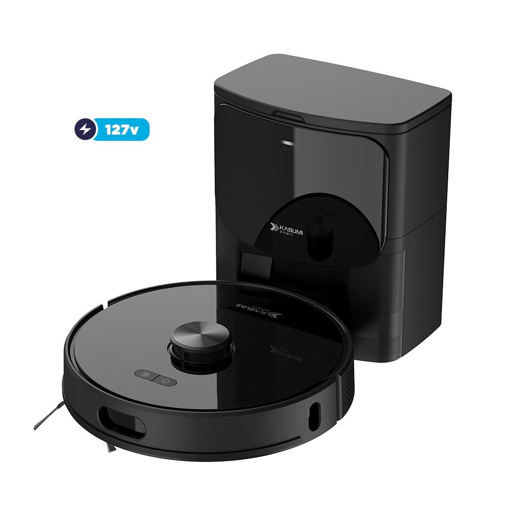 Robô Aspirador de Pó e Passa Pano KABUM! smart K1100, Mapeamento, MOP Rotativo, Autolimpante, até 10000PA, APP, 127V, Preto - KSAR110010PT Robô Aspirador de Pó e Passa Pano KABUM! smart K1100, Mapeamento, MOP Rotativo, Autolimpante, até 10000PA, APP, 127V, Preto - KSAR110010PT