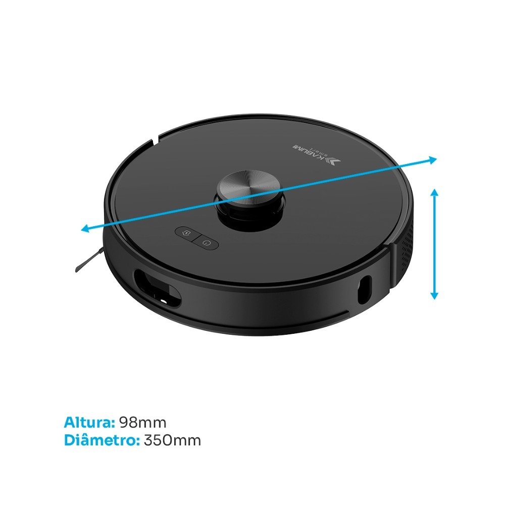 Robô Aspirador de Pó e Passa Pano KABUM! smart K1100, Mapeamento, MOP Rotativo, Autolimpante, até 10000PA, APP, 127V, Preto - KSAR110010PT Robô Aspirador de Pó e Passa Pano KABUM! smart K1100, Mapeamento, MOP Rotativo, Autolimpante, até 10000PA, APP, 127V, Preto - KSAR110010PT