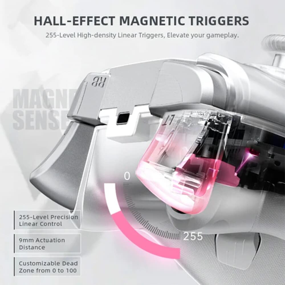 Controle Gamer, Machenike G5 Pro Max, Multiplataformas, Tri-Mode, RGB, Switch Kailh, Rosa - JJ02GJ007