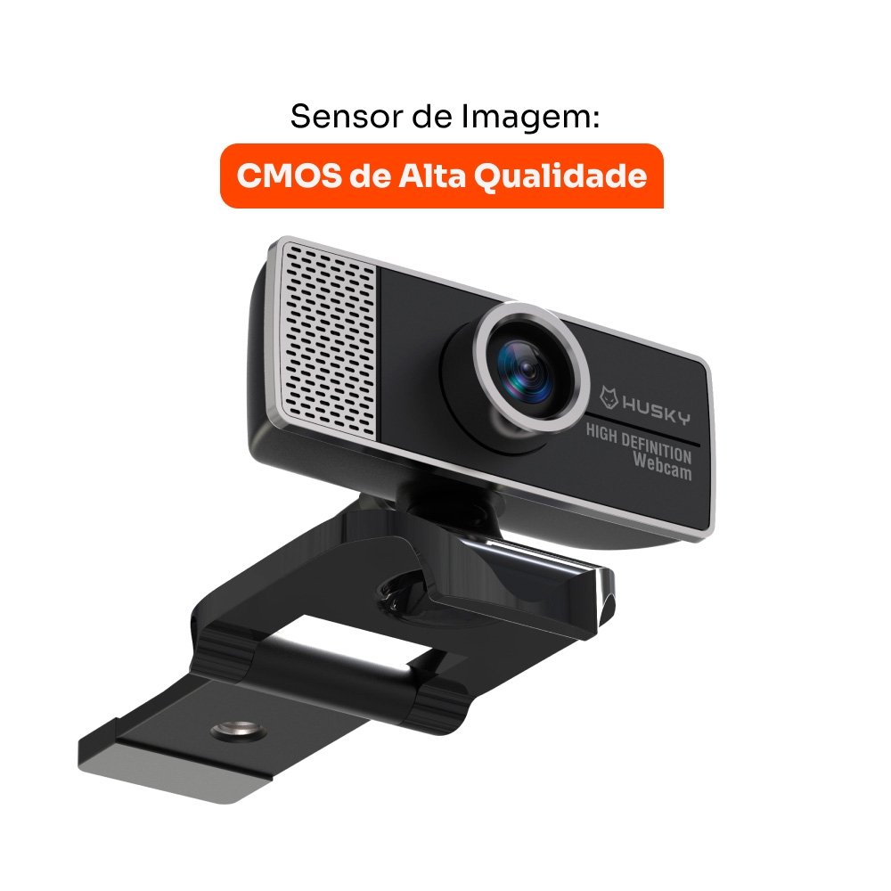 Webcam Husky Focus HD 720p, 30fps, Microfone Integrado, USB - HWE100 Webcam Husky Focus HD 720p, 30fps, Microfone Integrado, USB - HWE100