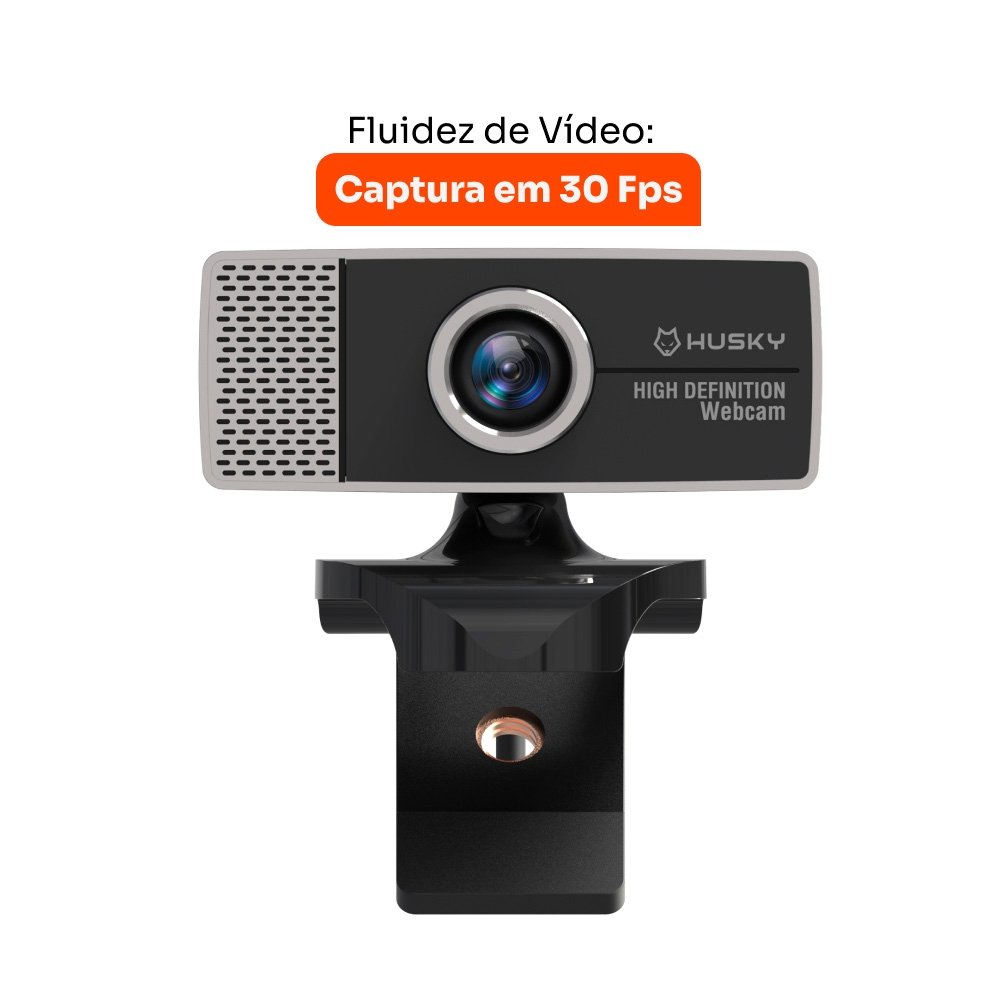 Webcam Husky Focus HD 720p, 30fps, Microfone Integrado, USB - HWE100 Webcam Husky Focus HD 720p, 30fps, Microfone Integrado, USB - HWE100