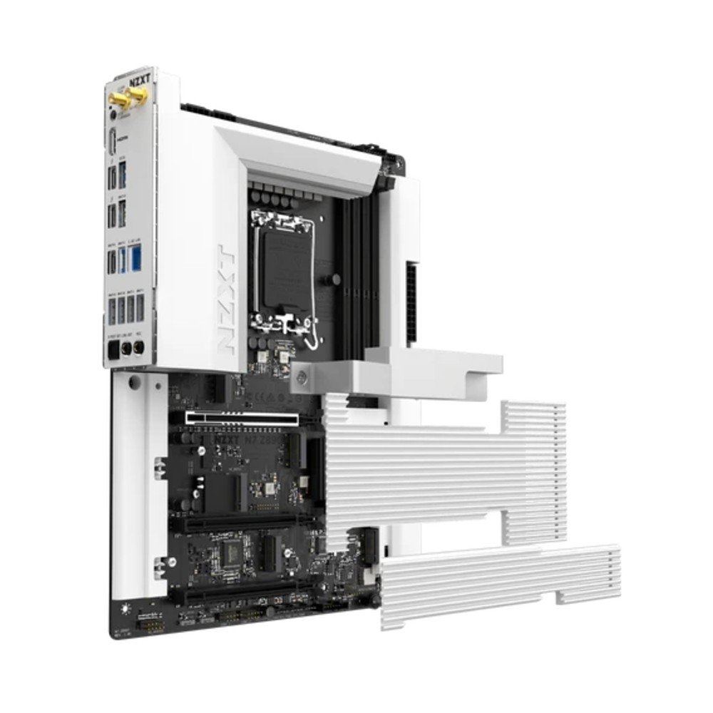 Placa Mãe Gaming NZXT N7 Z890, Intel Z890, LGA 1851, ATX, DDR5, com Wi-Fi e Cover, Branca - N7-Z89XT-W1