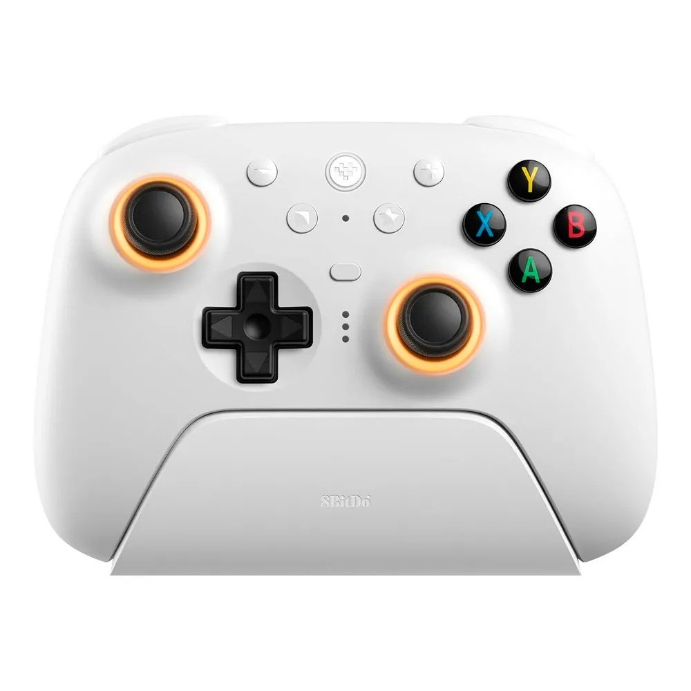 Controle Wireless 8BitDo Ultimate 2, Efeito Hall, 2.4G, com Dock, p/ PC e Android, Branco - 81HE01 Controle Wireless 8BitDo Ultimate 2, Efeito Hall, 2.4G, com Dock, p/ PC e Android, Branco - 81HE01