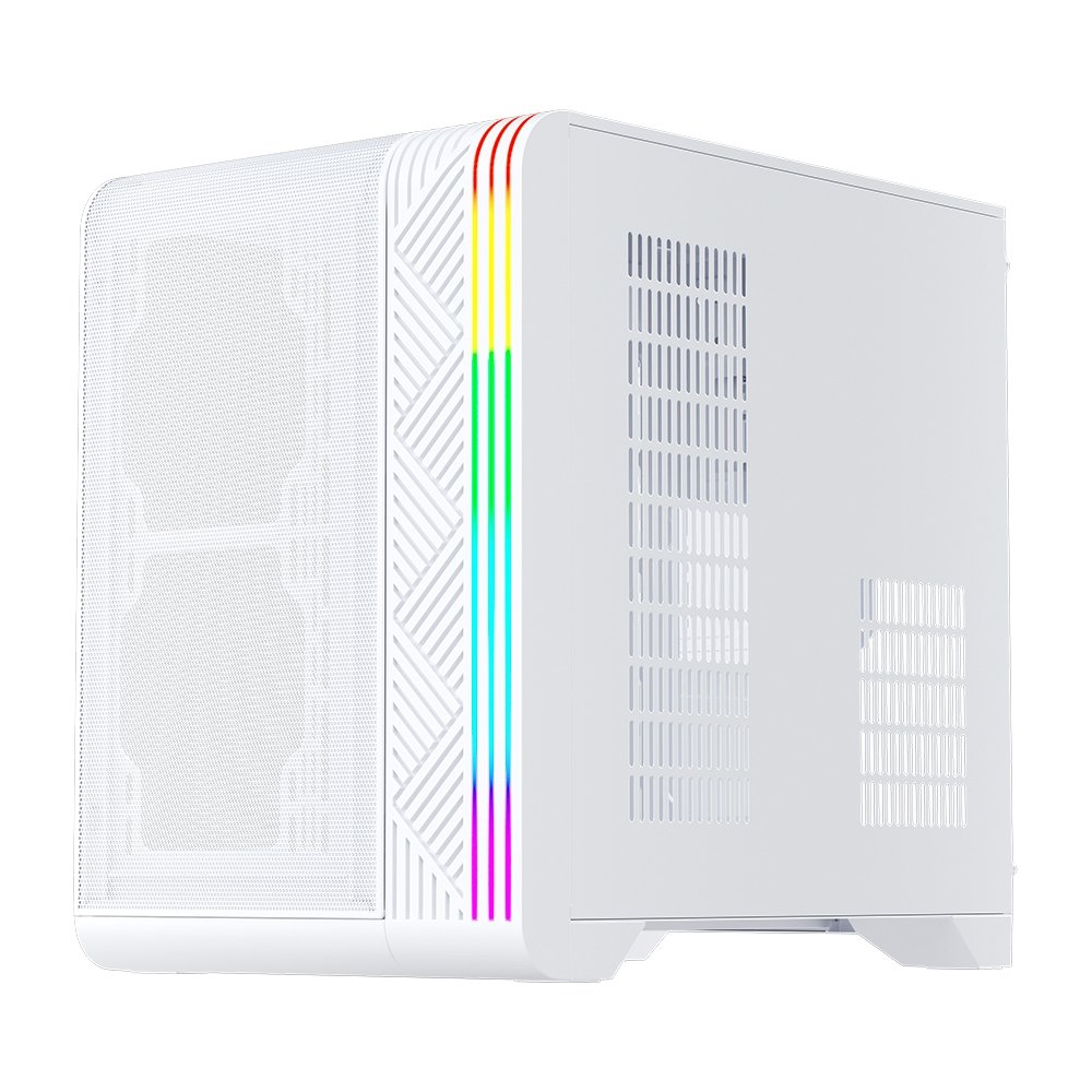 Gabinete Gamer 1STPLAYER VT5, Mid Tower, ATX, Lateral em Vidro Temperado, Sem Fan, Branco - VT5-WH Gabinete Gamer 1STPLAYER VT5, Mid Tower, ATX, Lateral em Vidro Temperado, Sem Fan, Branco - VT5-WH