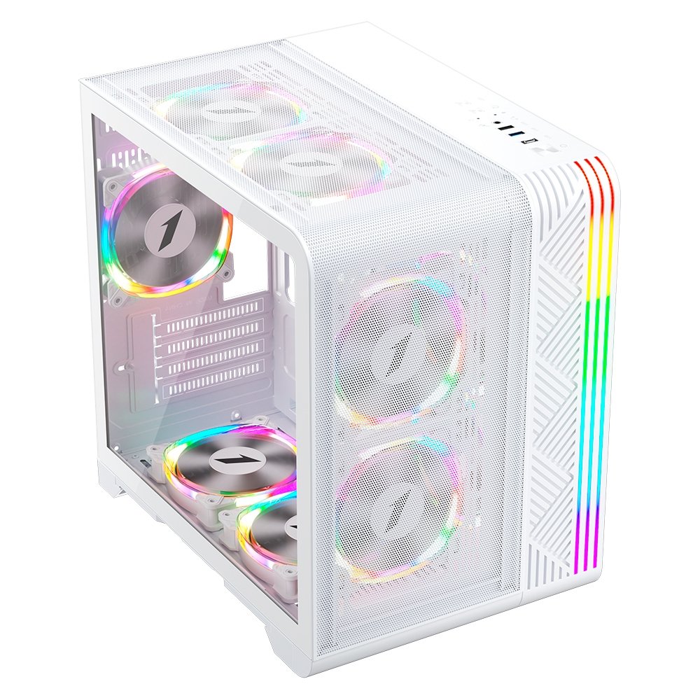 Gabinete Gamer 1STPLAYER VT5, Mid Tower, ATX, Lateral em Vidro Temperado, Sem Fan, Branco - VT5-WH Gabinete Gamer 1STPLAYER VT5, Mid Tower, ATX, Lateral em Vidro Temperado, Sem Fan, Branco - VT5-WH