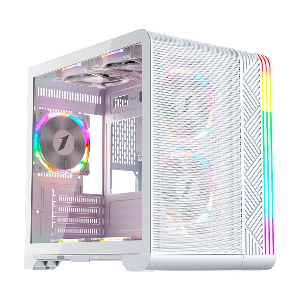 Gabinete Gamer 1STPLAYER VT5, Mid Tower, ATX, Lateral em Vidro Temperado, Sem Fan, Branco - VT5-WH Gabinete Gamer 1STPLAYER VT5, Mid Tower, ATX, Lateral em Vidro Temperado, Sem Fan, Branco - VT5-WH