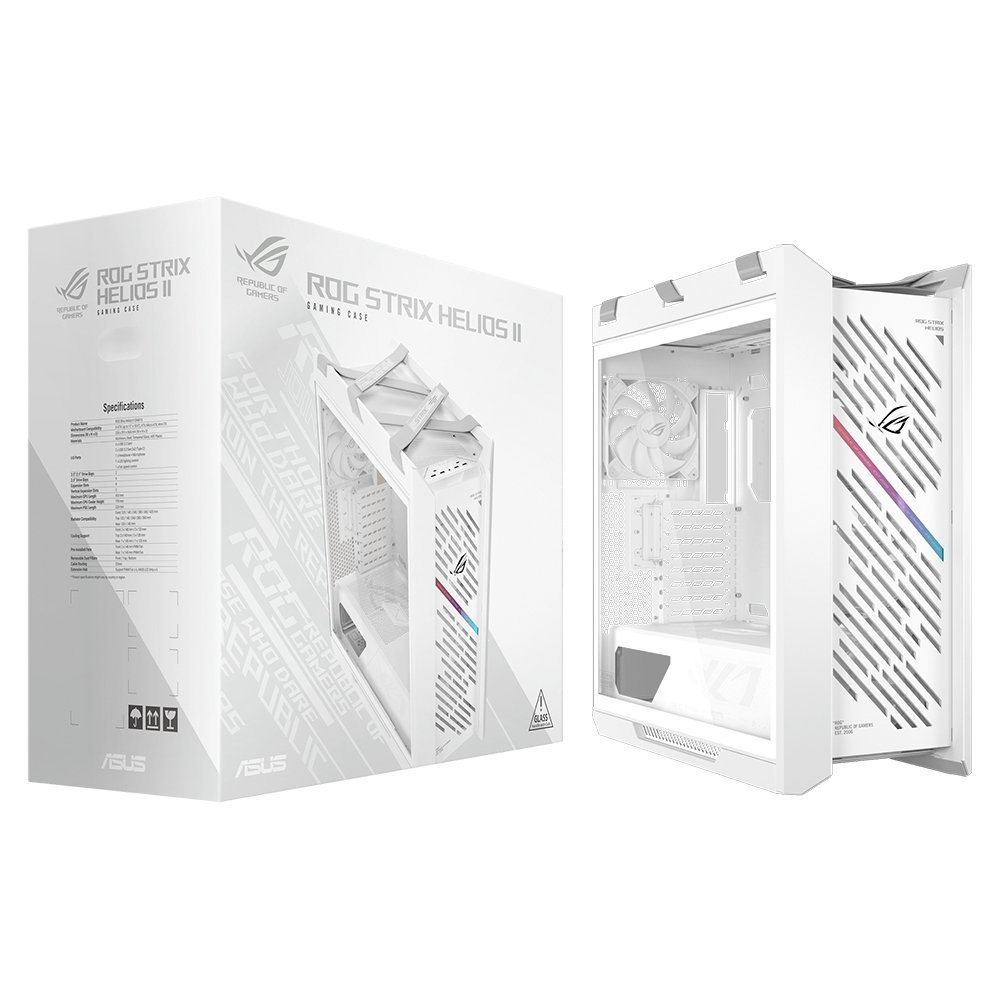 Gabinete ASUS ROG Strix Helios II White | KaBuM!