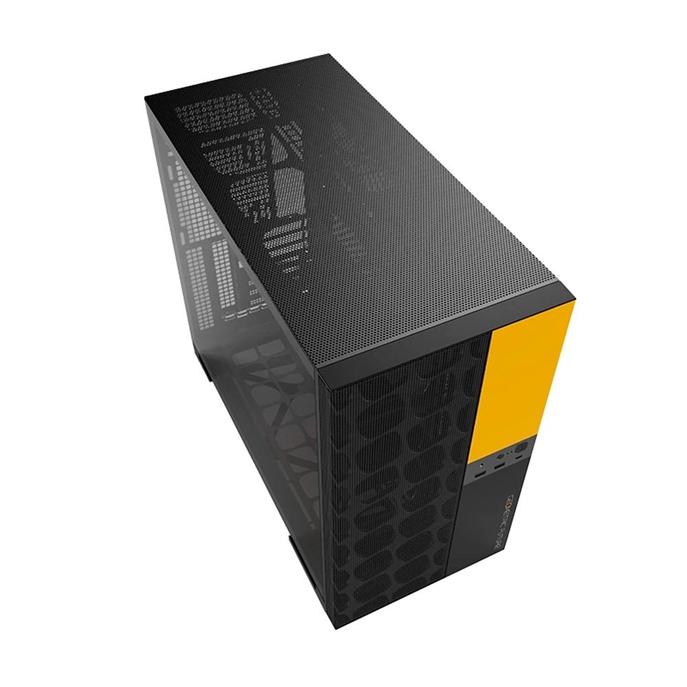 Gabinete Gamer Geometric Future Model 5 Vent, Mid Tower, ATX, Lateral em Vidro, Mesh Frontal, Preto e Amarelo - GEO-M5V-BY Gabinete Gamer Geometric Future Model 5 Vent, Mid Tower, ATX, Lateral em Vidro, Mesh Frontal, Preto e Amarelo - GEO-M5V-BY