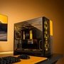 Gabinete Gamer Geometric Future Model 5 Vent, Mid Tower, ATX, Lateral em Vidro, Mesh Frontal, Preto e Amarelo - GEO-M5V-BY