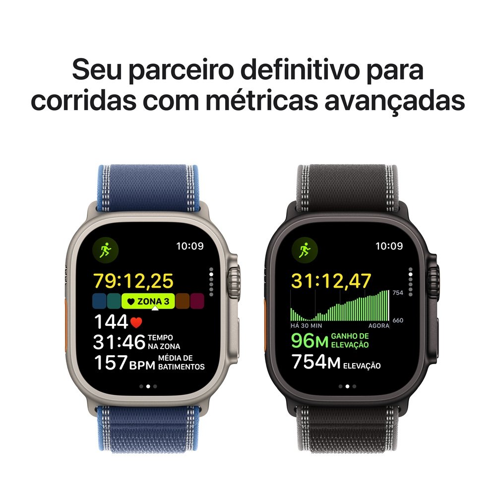 Apple Watch Ultra 3 GPS + Cellular, Caixa Preta de Titânio de 49 mm, Pulseira loop Alpina Preta, M - MF0V4BE/A