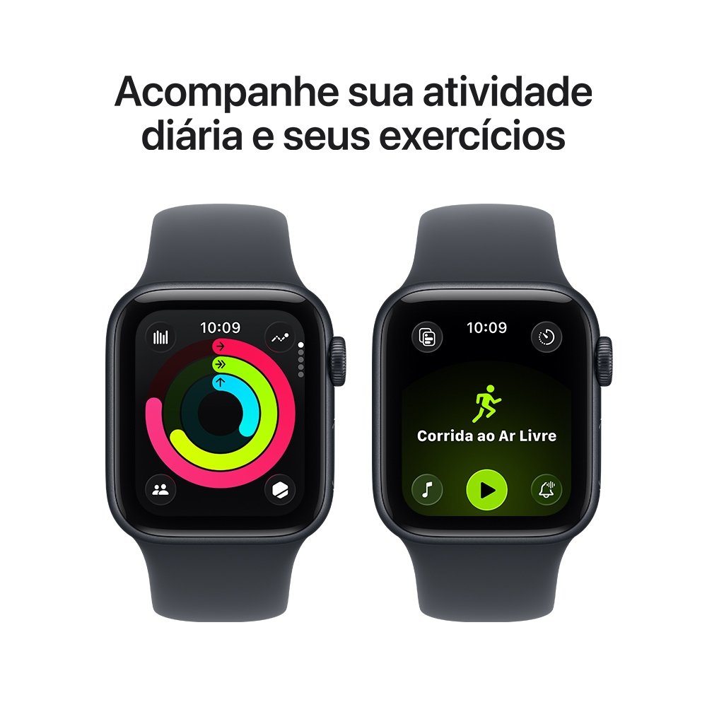 Apple Watch SE 3 GPS, Caixa Meia-noite de Alumínio de 40 mm, Pulseira Esportiva Meia-noite, Tamanho P/M - MEH94AM/A Apple Watch SE 3 GPS, Caixa Meia-noite de Alumínio de 40 mm, Pulseira Esportiva Meia-noite, Tamanho P/M - MEH94AM/A