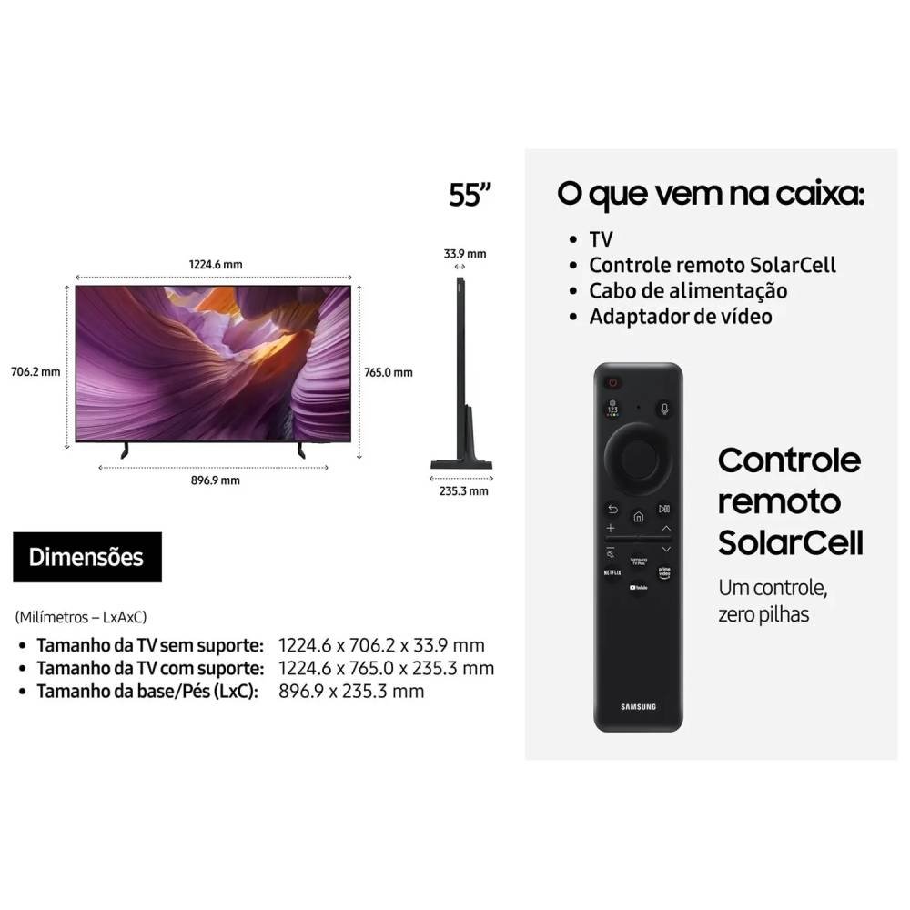 Smart TV 55"" Samsung 4K OLED S85F QN55S85FAGXZD 120Hz Tizen NQ4 AI Gen2 Bixby Alexa 4 HDMI - view 10
