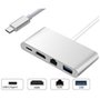 HUB F3 Adaptador USB-C 3.1, 4 em 1, para HDMI 4K, Ethernet, USB 3.0, USB-C - RJ45-JC-TYC-401