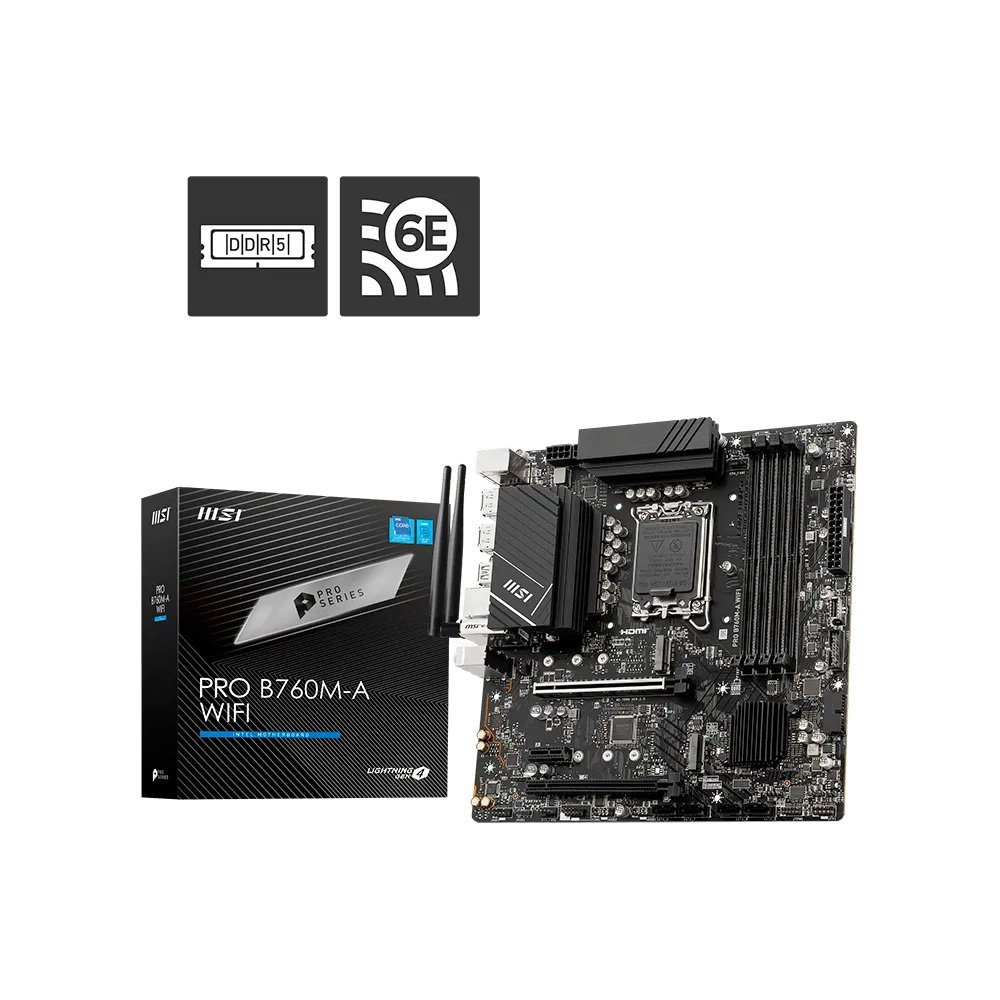 Placa-Mãe MSI PRO B760M-A WIFI DDR5 | KaBuM!