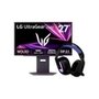Kit Monitor Gamer LG UltraGear 27" QHD OLED + Headset Gamer Sem Fio Logitech G522, Bluetooth e com Fio USB, Preto