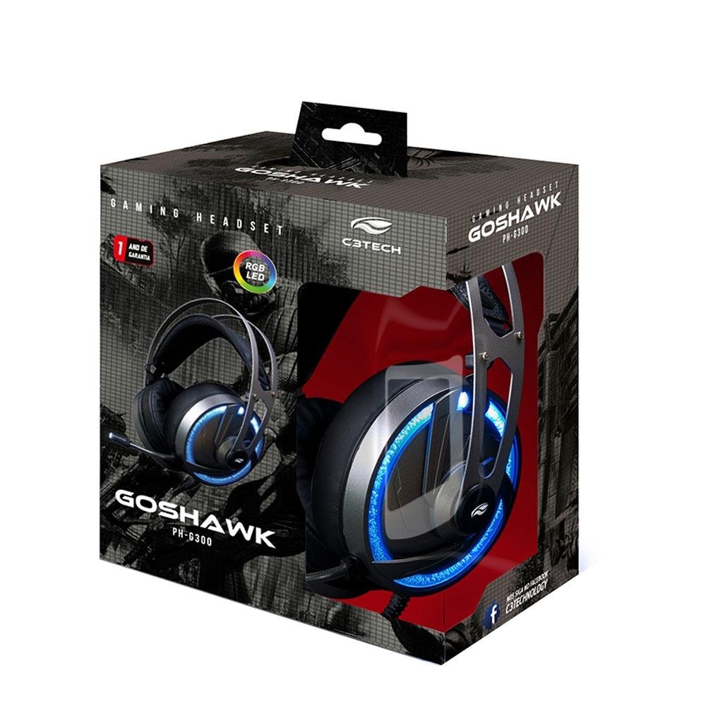 Headset Gamer C3 Tech P2 e USB, Preto RGB Goshawk PH-G300SI Headset Gamer C3 Tech P2 e USB, Preto RGB Goshawk PH-G300SI