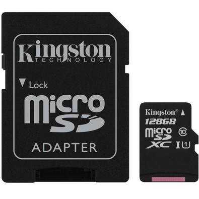 Cartão de Memória Kingston Canvas Select MicroSD 128GB Classe 10 com Adaptador - SDCS/128GB Menor preço em Cartão de Memória Kingston Canvas Select MicroSD 128GB Classe 10 com Adaptador - SDCS/128GB