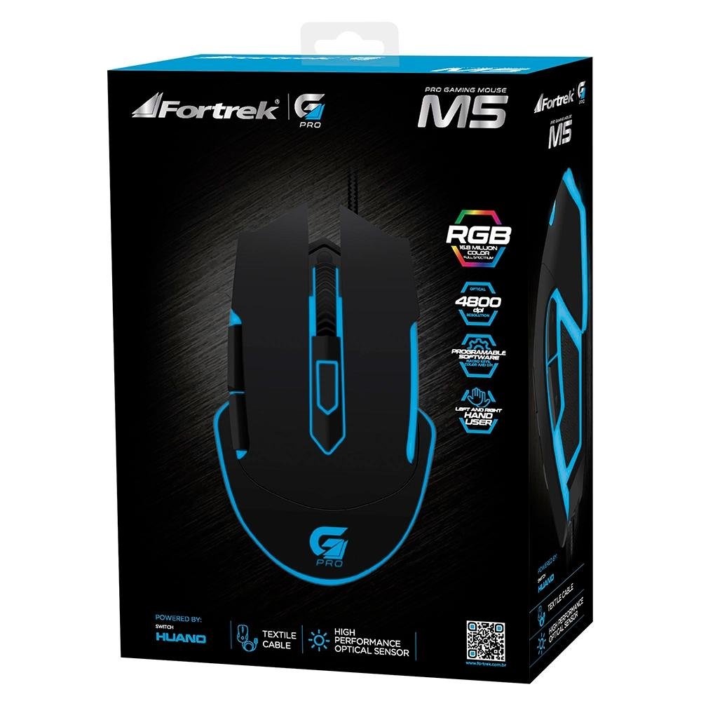 Mouse Gamer Fortrek 4800DPI, RGB, M5 - 64385 Mouse Gamer Fortrek 4800DPI, RGB, M5 - 64385