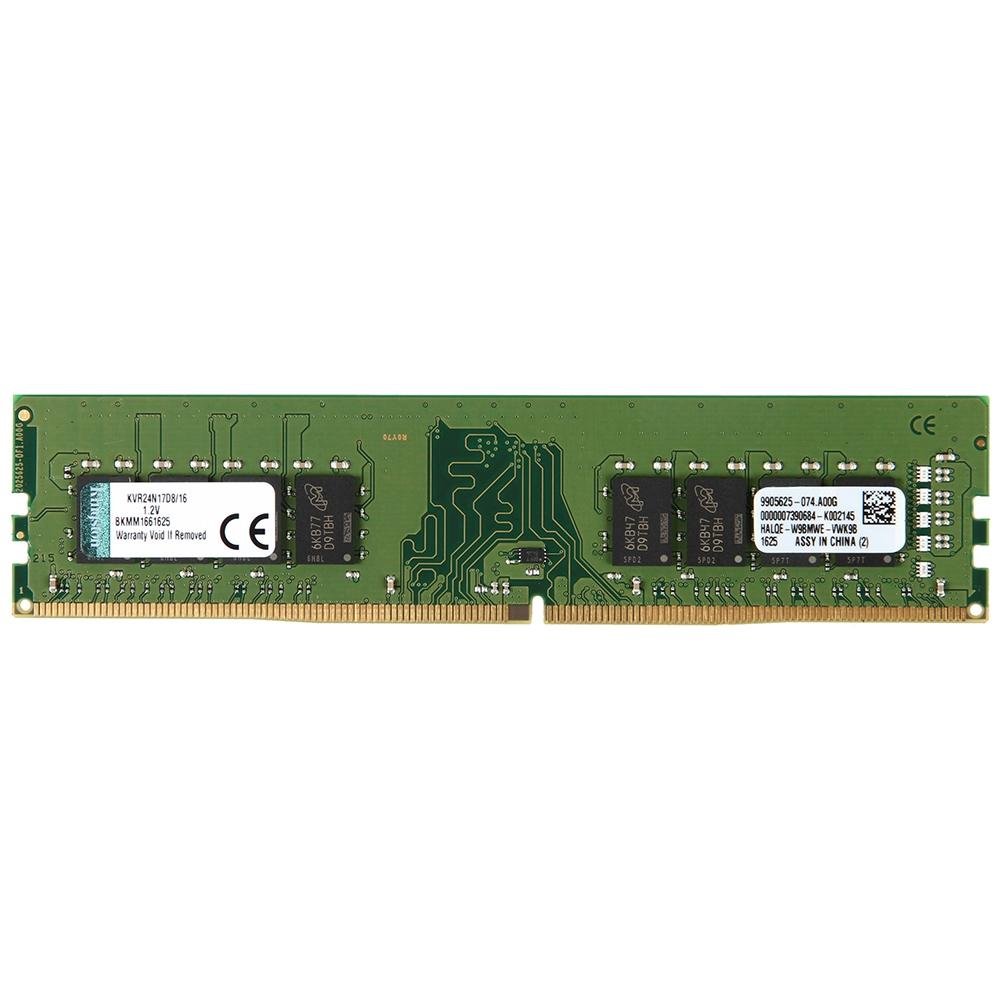 Memória Kingston, 16GB, 2400MHz, DDR4, CL17 - KVR24N17D8/16 | KaBuM!