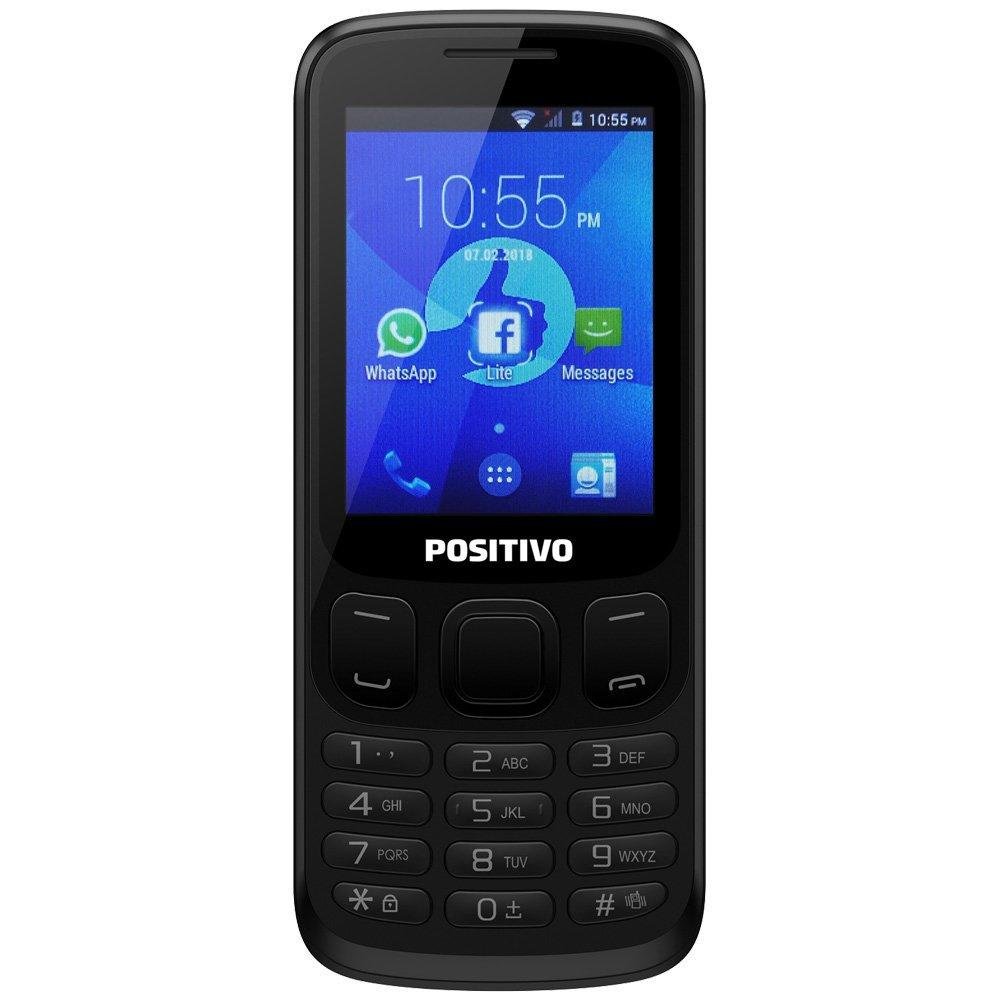 Celular Positivo P70, Tela 2.4´, Bluetooth, Acessa Whatsapp, Memória Expansível de até 128GB, Dual Chip, Preto Celular Positivo P70, Tela 2.4´, Bluetooth, Acessa Whatsapp, Memória Expansível de até 128GB, Dual Chip, Preto