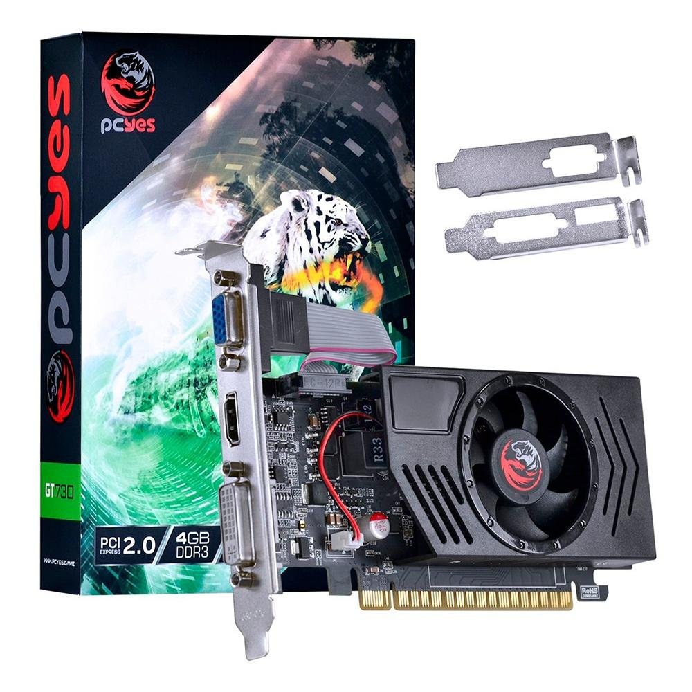 Placa de Vídeo PCYes NVIDIA GeForce GT 730 4GB, DDR3 - PV73012804D3LP Placa de Vídeo PCYes NVIDIA GeForce GT 730 4GB, DDR3 - PV73012804D3LP