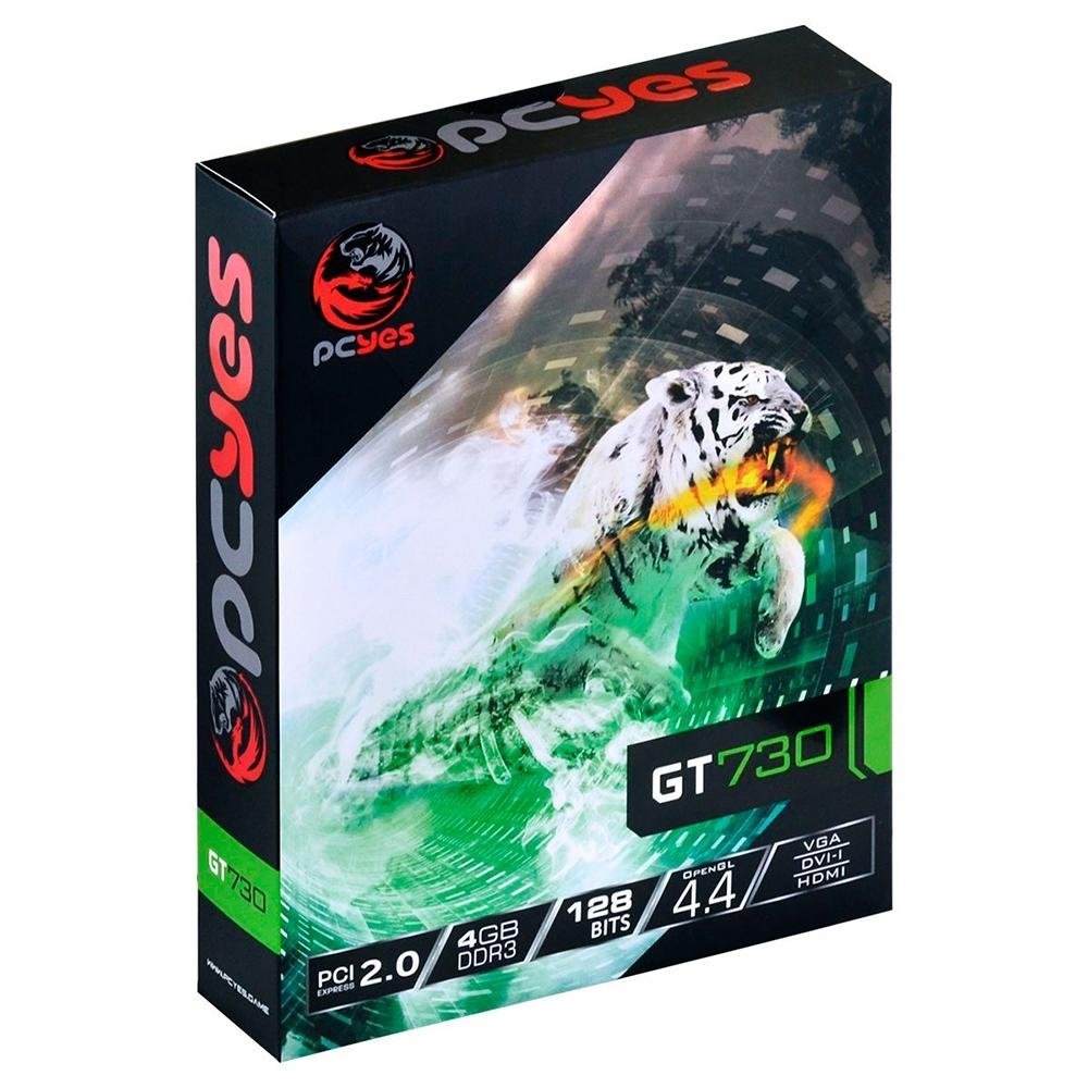 Placa de Vídeo PCYes NVIDIA GeForce GT 730 4GB, DDR3 - PV73012804D3LP Placa de Vídeo PCYes NVIDIA GeForce GT 730 4GB, DDR3 - PV73012804D3LP