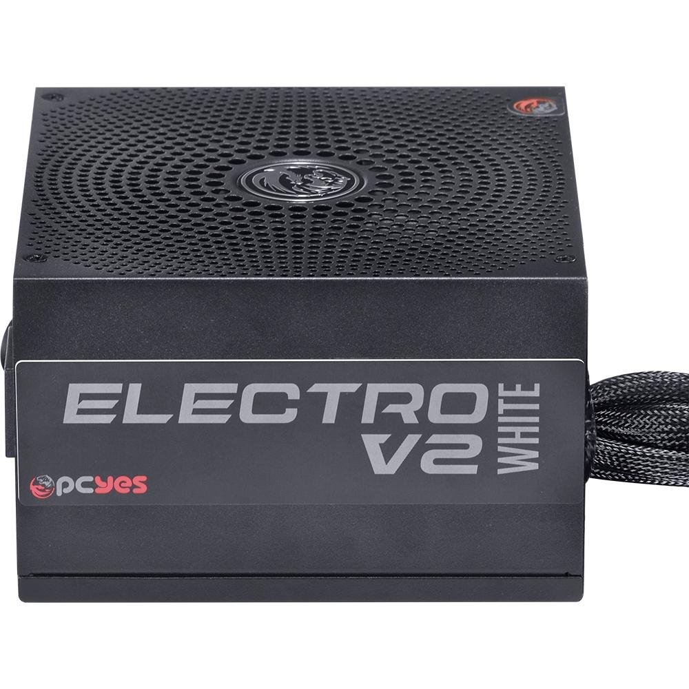 Fonte PCYes Electro V2, 500W, 80 Plus White, PFC Ativo, Preto - ELV2WHPTO500W Fonte PCYes Electro V2, 500W, 80 Plus White, PFC Ativo, Preto - ELV2WHPTO500W