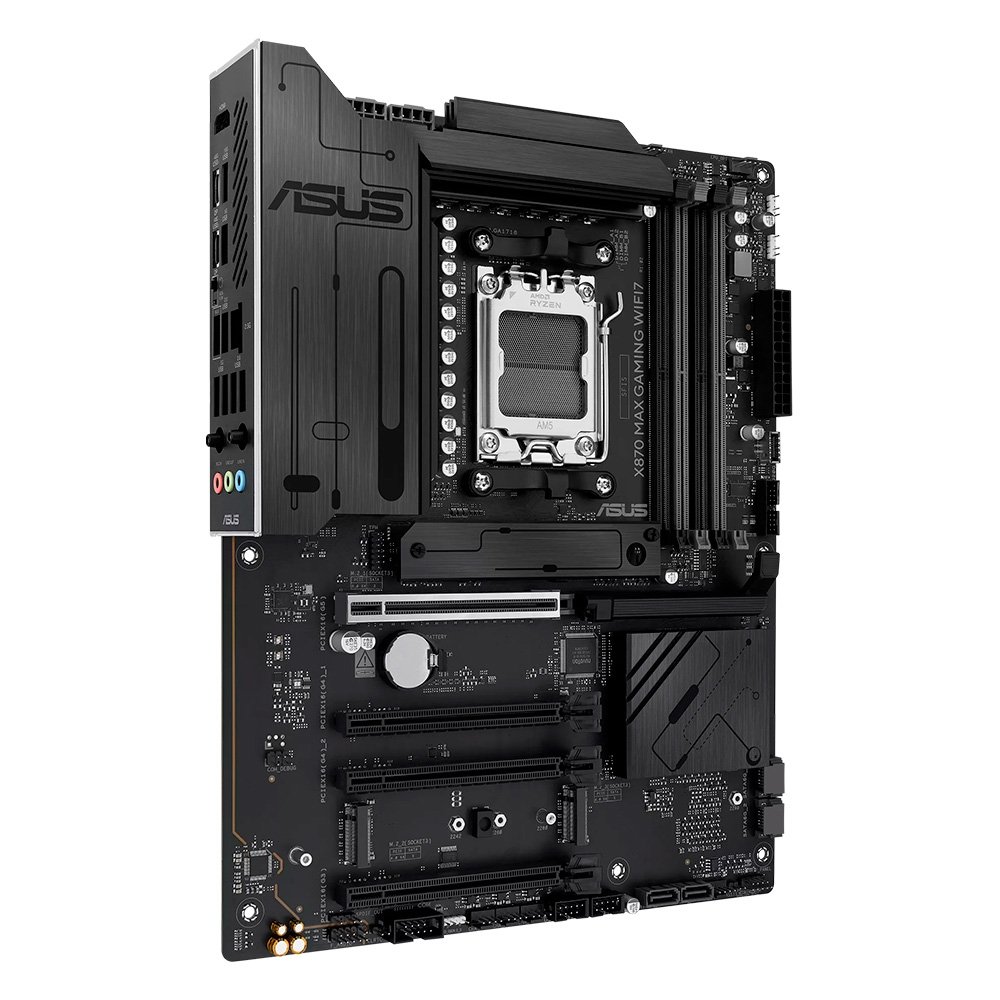 Placa Mãe ASUS X870 MAX GAMING WIFI7, AMD, AM5, ATX, DDR5, Wi-fi 7, Bluetooth, Preto - X870 MAX GAMING WIFI7 Placa Mãe ASUS X870 MAX GAMING WIFI7, AMD, AM5, ATX, DDR5, Wi-fi 7, Bluetooth, Preto - X870 MAX GAMING WIFI7