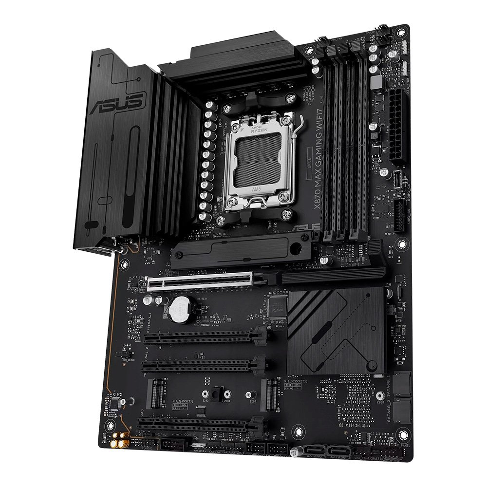 Placa Mãe ASUS X870 MAX GAMING WIFI7, AMD, AM5, ATX, DDR5, Wi-fi 7, Bluetooth, Preto - X870 MAX GAMING WIFI7 Placa Mãe ASUS X870 MAX GAMING WIFI7, AMD, AM5, ATX, DDR5, Wi-fi 7, Bluetooth, Preto - X870 MAX GAMING WIFI7