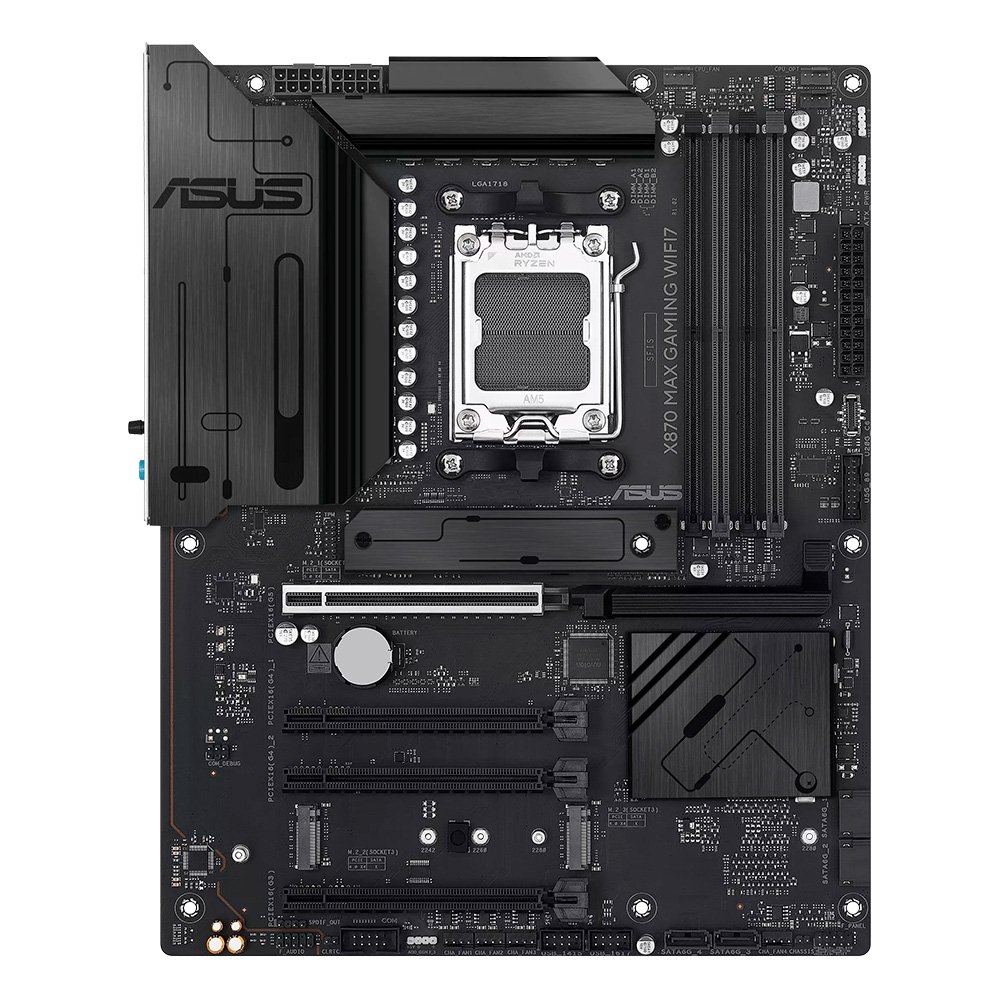 Placa Mãe ASUS X870 MAX GAMING WIFI7, AMD, AM5, ATX, DDR5, Wi-fi 7, Bluetooth, Preto - X870 MAX GAMING WIFI7 Placa Mãe ASUS X870 MAX GAMING WIFI7, AMD, AM5, ATX, DDR5, Wi-fi 7, Bluetooth, Preto - X870 MAX GAMING WIFI7