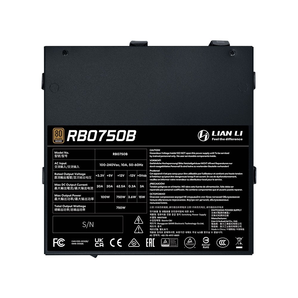 Fonte Lian Li RB750B 750W 80 Plus Bronze | KaBuM!