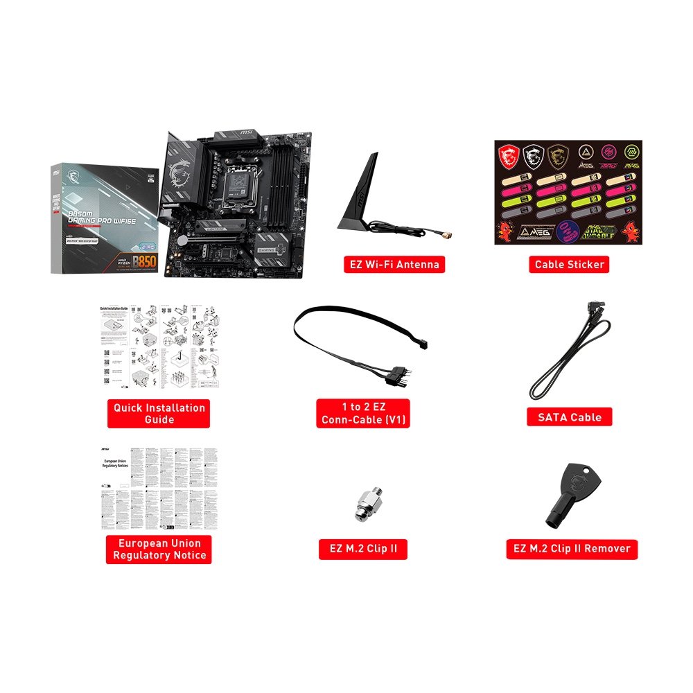 Placa-Mãe MSI B850M Gaming Pro WiFi 6E, AMD AM5, mATX, DDR5 - B850MGPROWIFI6E