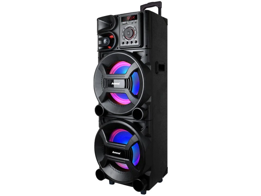 Caixa Amplificada Amvox New X, Bluetooth, Rádio FM, Entradas AUX/TF CARD/USB, 1500W - ACA 1501 Caixa Amplificada Amvox New X, Bluetooth, Rádio FM, Entradas AUX/TF CARD/USB, 1500W - ACA 1501