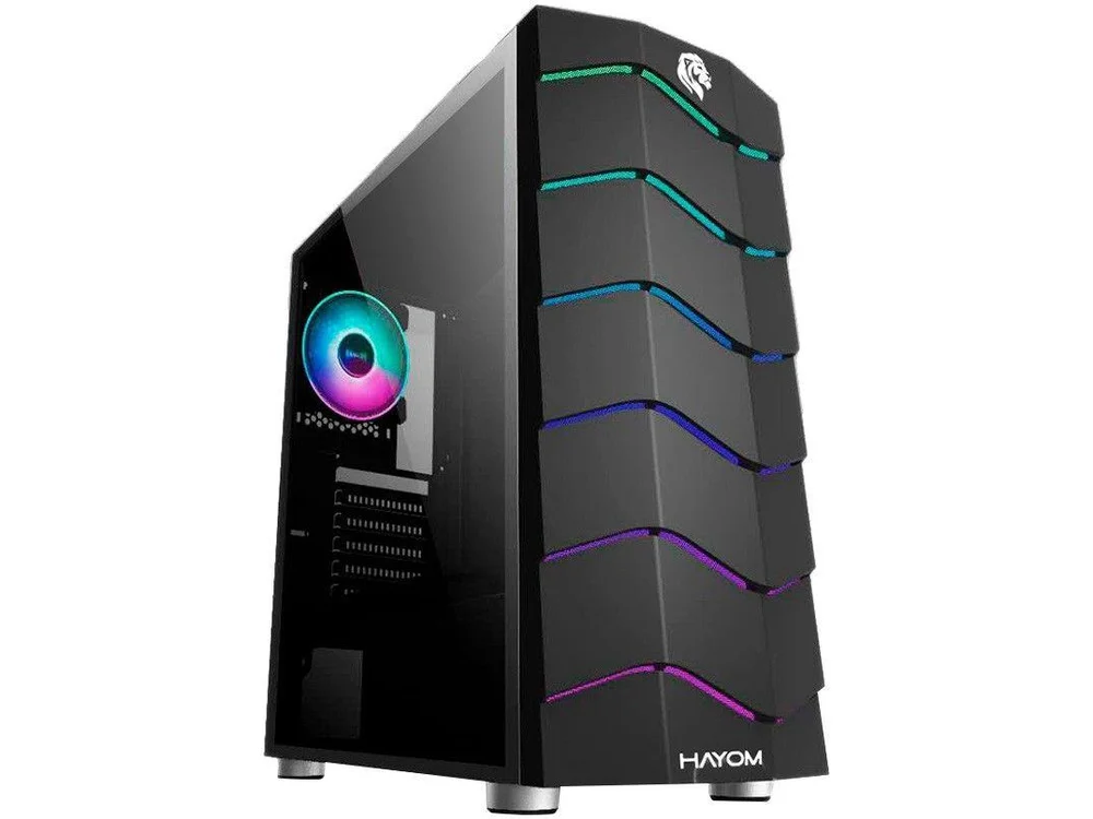 Gabinete Gamer Hayom, 3 Baias, Sem Fonte, Preto - GB1711 Gabinete Gamer Hayom, 3 Baias, Sem Fonte, Preto - GB1711