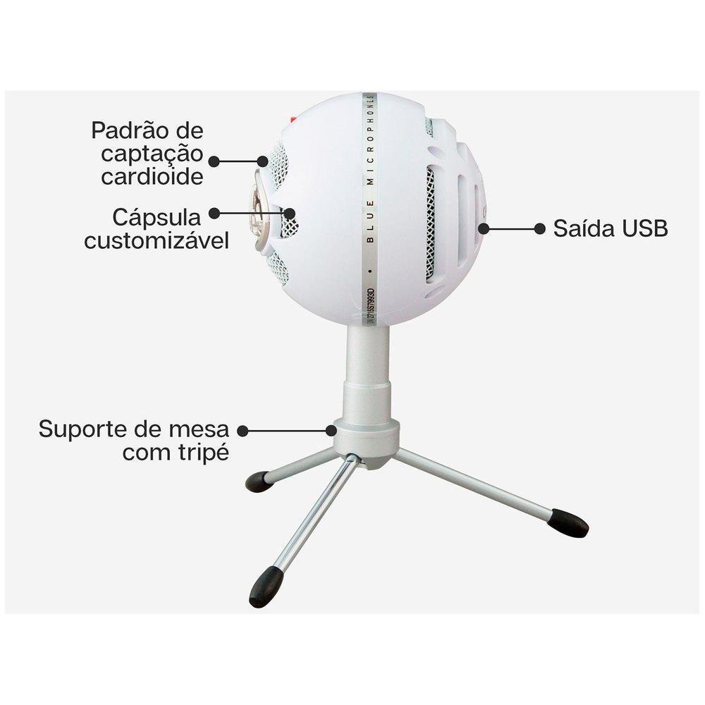 Microfone Condensador Usb Blue Snowball Ice | Kabum!