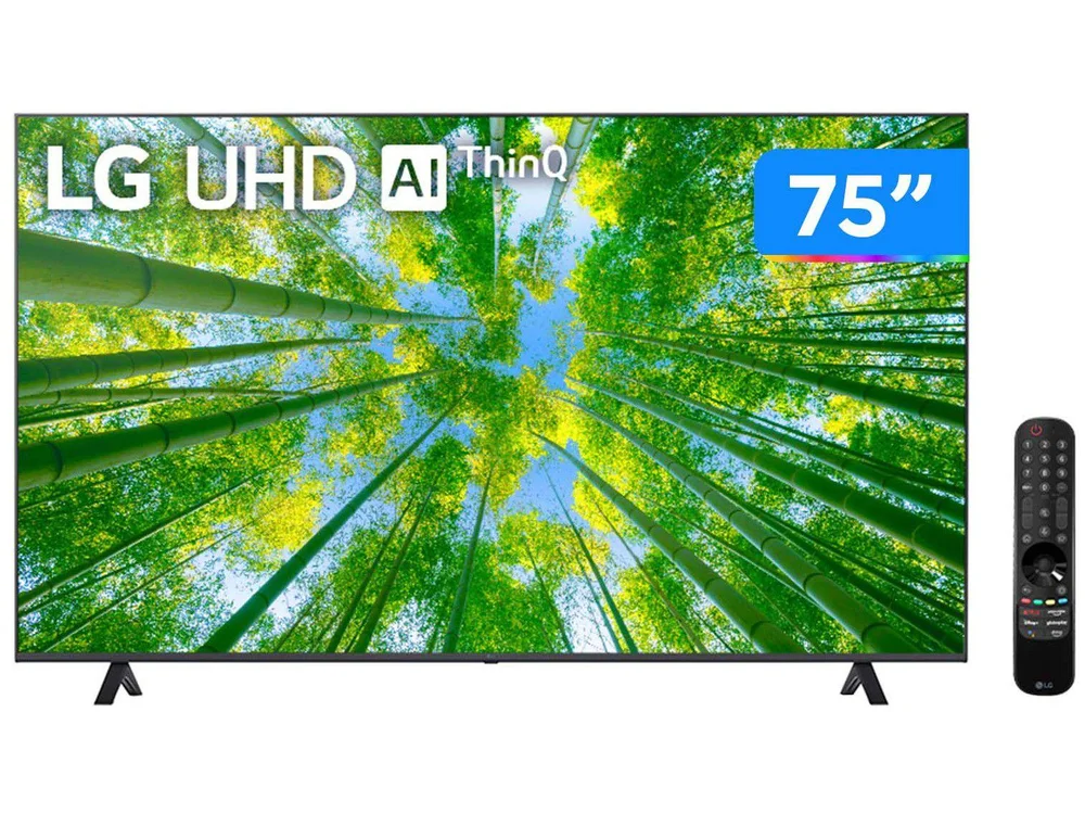 Smart TV LG 75 Polegadas 4K, UHD, HDR, GeForce Now, Thinq AI, Smart Magic - 75UQ8050 Smart TV LG 75 Polegadas 4K, UHD, HDR, GeForce Now, Thinq AI, Smart Magic - 75UQ8050