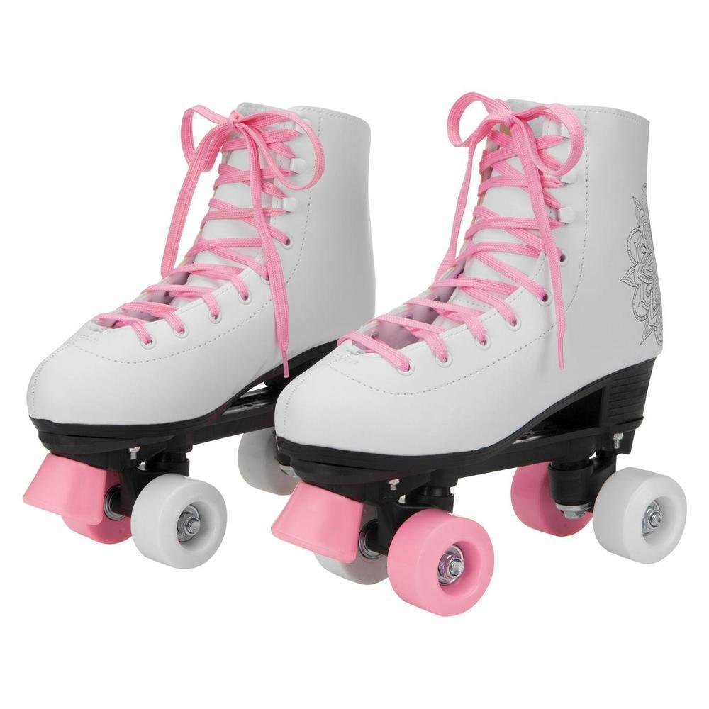 Patins 4 Rodas Infantil Fun F0010-3 Branco e Rosa