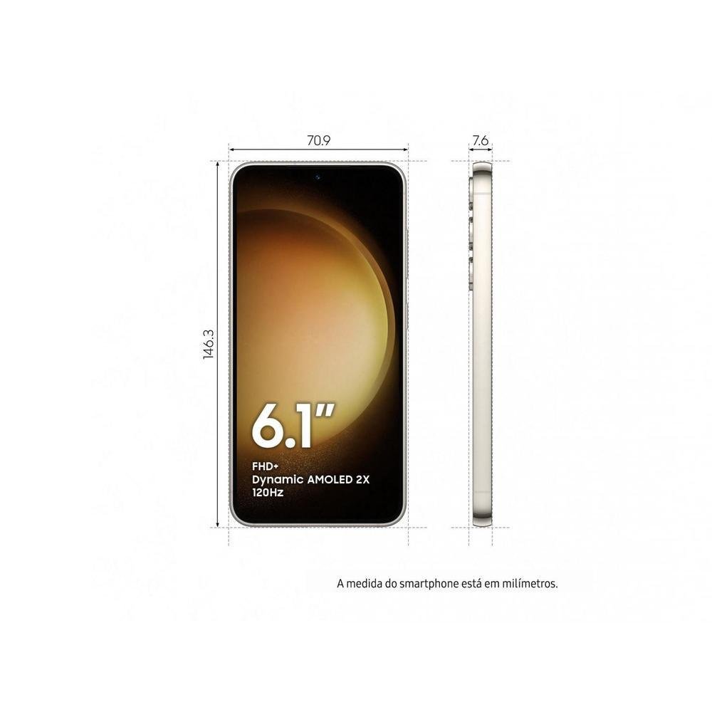 Smartphone Samsung Galaxy S23 256GB Creme 5G 8GB R