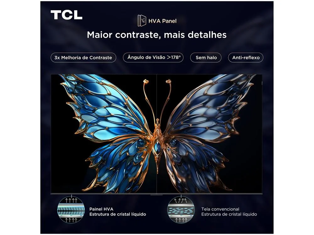 Smart TV 65"" TCL 4K UHD QLED 65P7K Google TV AiPQ Google Assistente 3 HDMI 1 USB - view 10