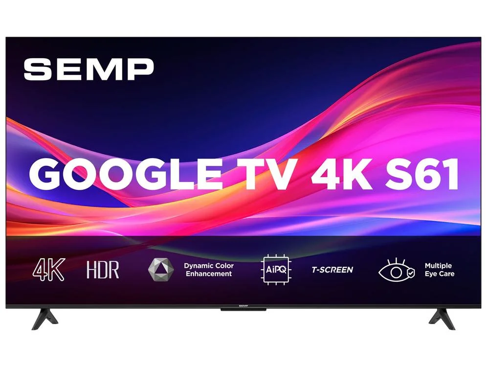Smart TV 50"" Semp 4K UHD LED S61 Google TV AiPQ Pro Google Assistente 3 HDMI - view 5