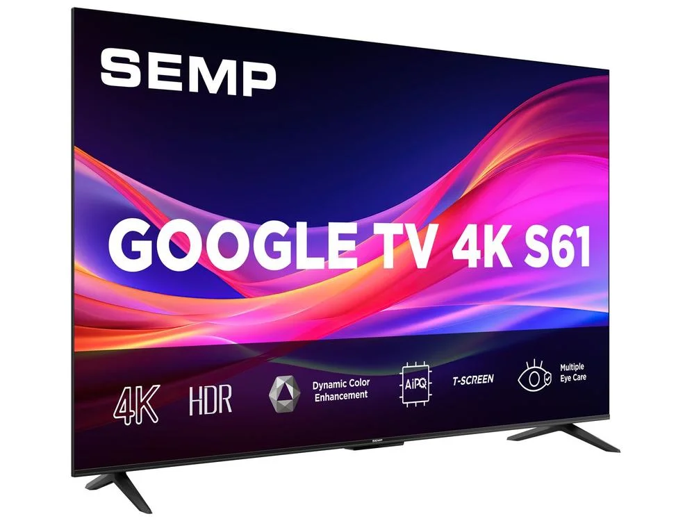 Smart TV 50"" Semp 4K UHD LED S61 Google TV AiPQ Pro Google Assistente 3 HDMI - view 6