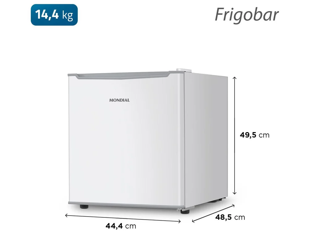 Frigobar Mondial 46L Branco e Cinza FGB-01-W50 Frigobar Mondial 46L Branco e Cinza FGB-01-W50