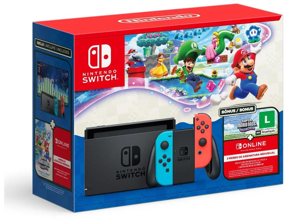 Nintendo Switch 32GB 2 Controles Joy-Con com Super