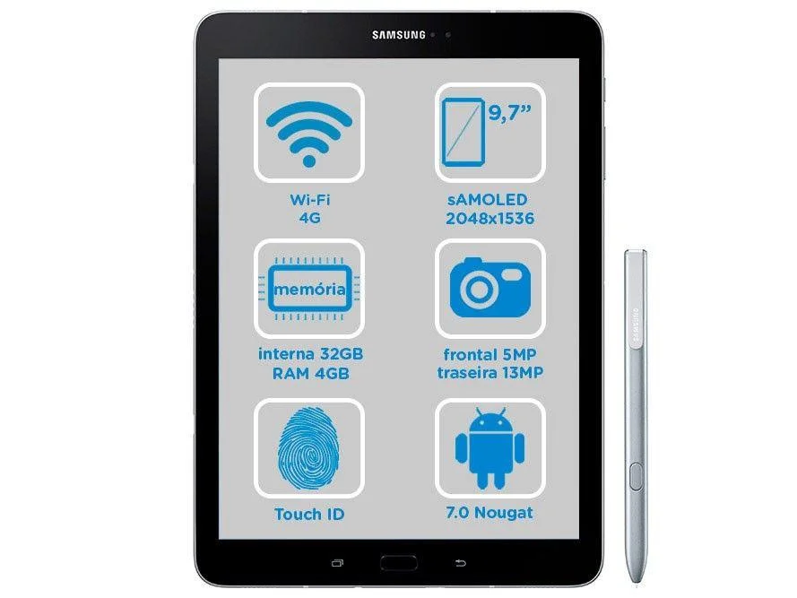 Tablet Samsung Galaxy Tab S3 T825 com Caneta 32GB