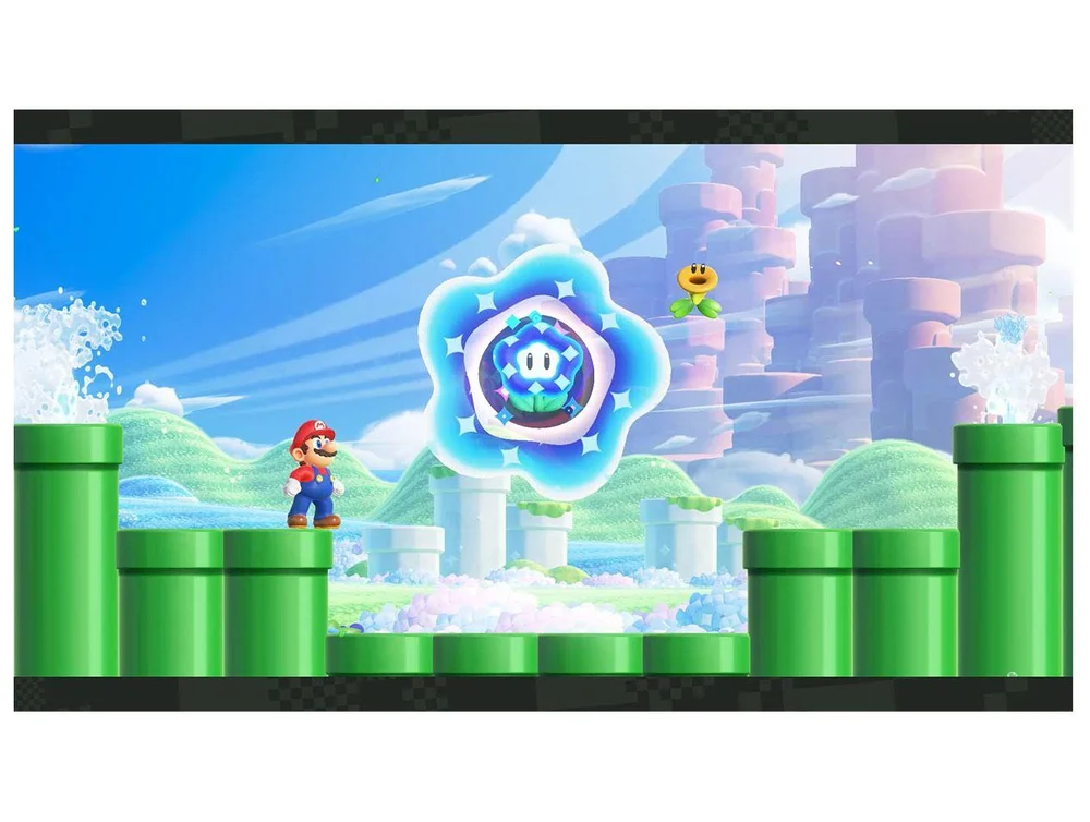 Nintendo Switch OLED 64GB 2 Controles Joy-Con Branco e Preto com Super Mario Bros. Wonder e 3 Meses de Nintendo Switch Online Nintendo Switch OLED 64GB 2 Controles Joy-Con Branco e Preto com Super Mario Bros. Wonder e 3 Meses de Nintendo Switch Online