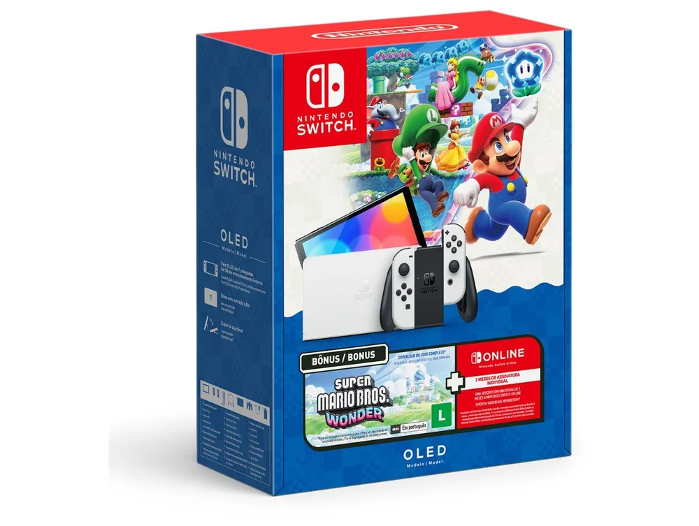 Nintendo Switch OLED 64GB 2 Controles Joy-Con Bran