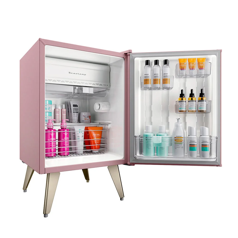 Frigobar Retrô 76 Litros Brastemp Rose Quartz- Bra08mo - 220v Frigobar Retrô 76 Litros Brastemp Rose Quartz- Bra08mo - 220v