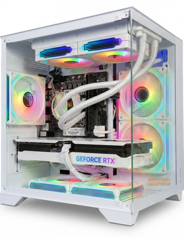 PC Gamer Aquario Branco | Ryzen 7 5700x | RTX 5060 Ti 8GB | 32gb Ram | SSD Nvme 1TB | Wifi Bluetooth | Fonte 750w | Win11 Pro