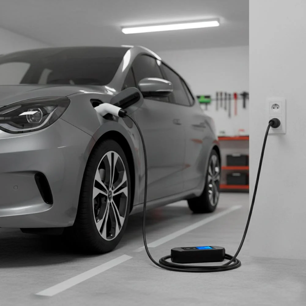 Carregador Portátil 4.4kw Para Veículos Elétricos, 20a, Conector Tipo 2, Tela Lcd, Bivolt, Resistente À Água