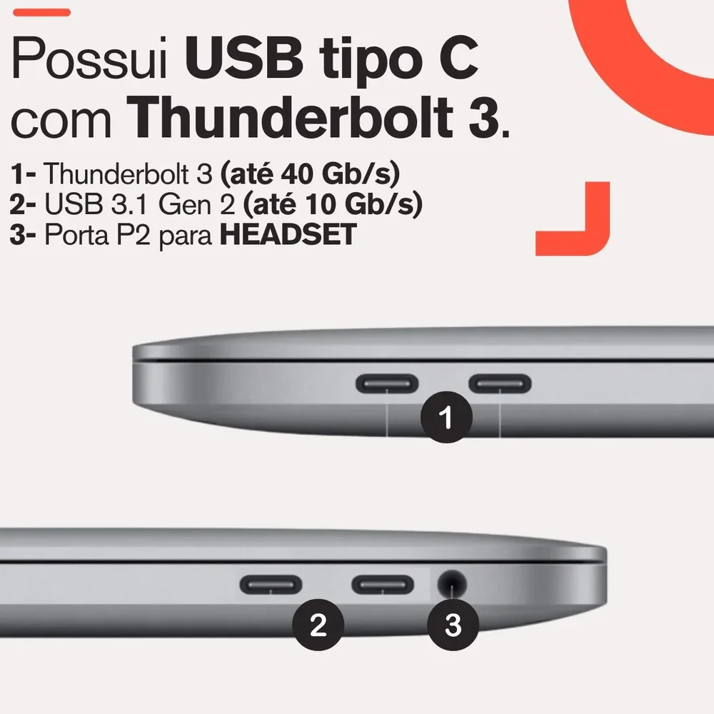 "USADO - Apple MacBook Pro A2141 Intel Core i7 2019 SSD 500GB 16GB Radeon 5300M 16"" Prateado" - view 2
